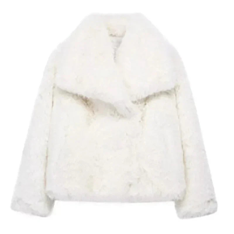Inspire | Warm en Zacht Dames Kunstbont Winterjack - Korte Fluffy Faux Fur Jas met Kraag en Ritssluiting