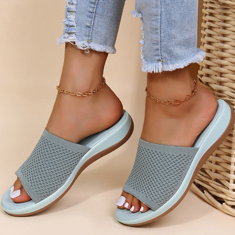 Zara | Dames Slippers - Ademend Orthopedisch Ontwerp, Casual Comfort Lichtblauw