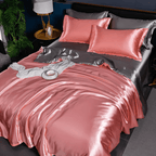 Zijden Beddengoedset 100% Moerbeizijde voor Luxe Slaapervaring – Ivoor, Champagne, Grafietgrijs, Roze, Middernachtblauw Roze Zilver