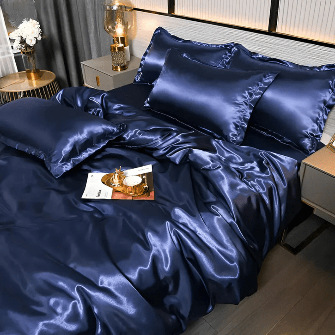 Zijden Beddengoedset 100% Moerbeizijde voor Luxe Slaapervaring – Ivoor, Champagne, Grafietgrijs, Roze, Middernachtblauw Zeegroen