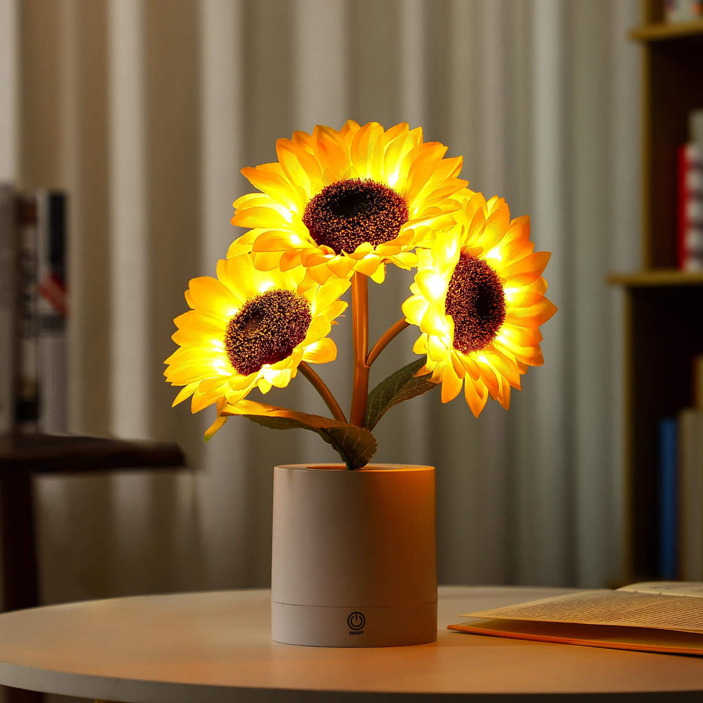 Zonnebloemlamp met Warme Gloed – Decoratieve LED Verlichting voor Natuurlijke Sfeer in Elke Kamer
