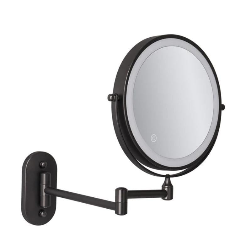 Zwarte Oplaadbare LED Make Up Spiegel met Verlichting en Vergroting – Perfect voor Nauwkeurige Make-up Toepassing