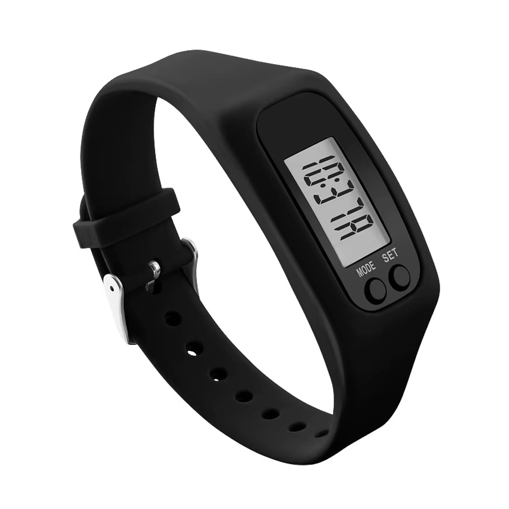 Eenvoudig Stappenteller-Horloge - Digitale Fitnesstracker Zonder App of Bluetooth met Calorieënteller & Afstandsmeter voor Senioren & Volwassenen Zwart