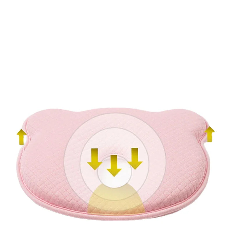 Baby Hoofdsteunkussen met Memory Foam – Kinderwagen Kussentje voor Dutjes, Ademende Stof, 4 Kleuren