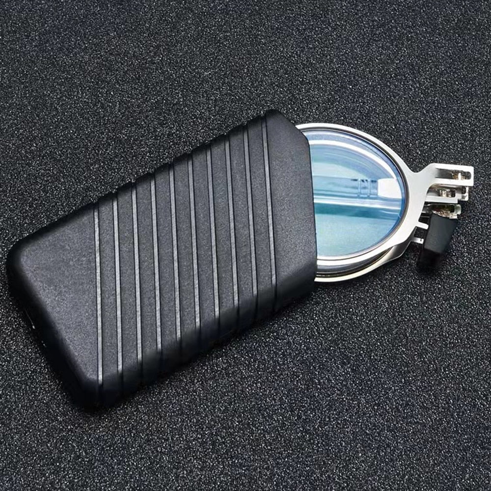 Opvouwbare Leesbril in Zakformaat – Inklapbare Leesbril met Metalen Montuur & Etui, Sterkte +1 tot +4 Zilver (rond) +1