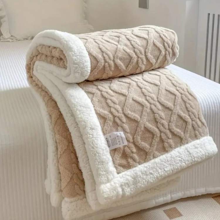 Duvet Sherpa Verzwaringsdeken 150x200cm Grijs Tweepersoons – Warme Fleece Deken, Bedsprei, Zwaartedeken, Winter Slaapkamer Beige
