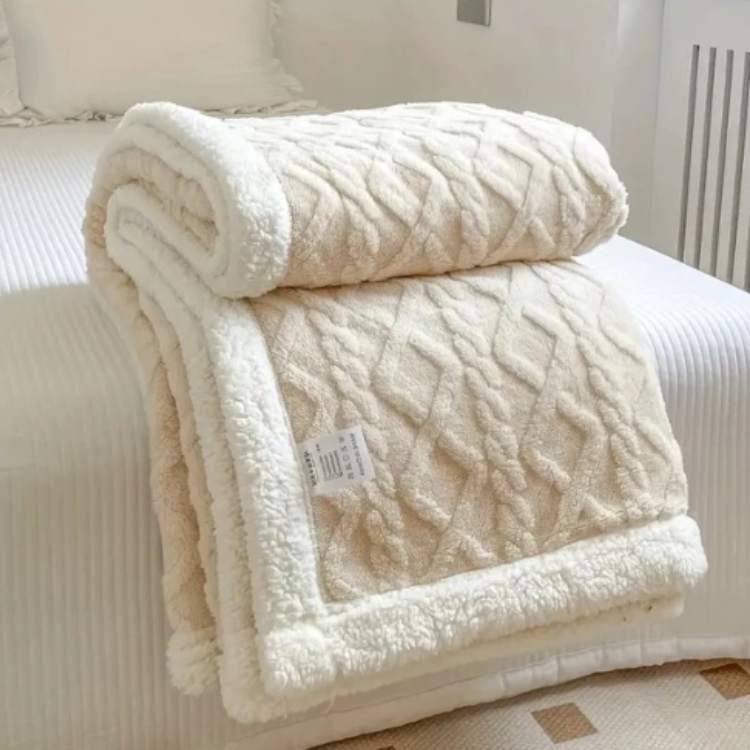 Duvet Sherpa Verzwaringsdeken 150x200cm Grijs Tweepersoons – Warme Fleece Deken, Bedsprei, Zwaartedeken, Winter Slaapkamer Crème