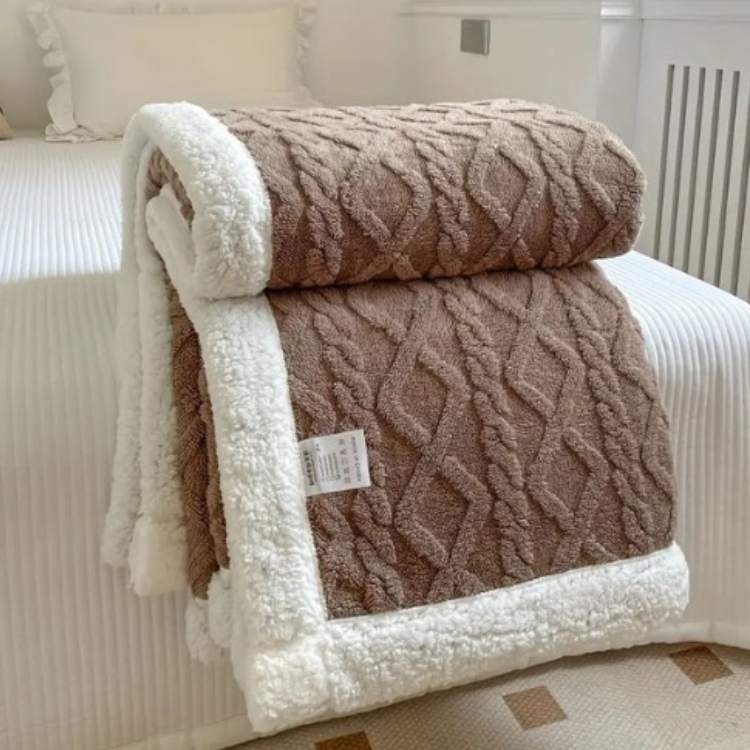Duvet Sherpa Verzwaringsdeken 150x200cm Grijs Tweepersoons – Warme Fleece Deken, Bedsprei, Zwaartedeken, Winter Slaapkamer Bruin