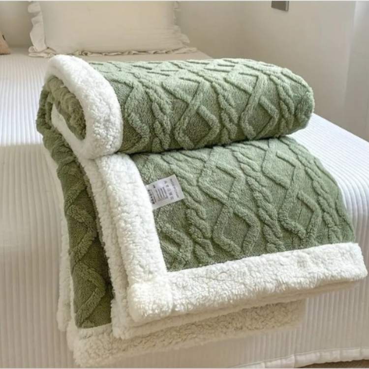 Duvet Sherpa Verzwaringsdeken 150x200cm Grijs Tweepersoons – Warme Fleece Deken, Bedsprei, Zwaartedeken, Winter Slaapkamer Groen