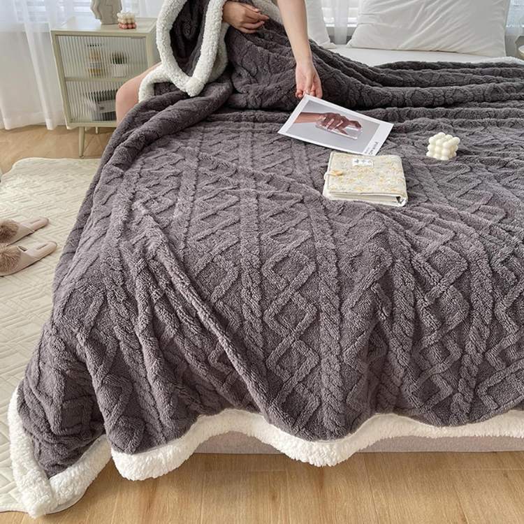 Duvet Sherpa Verzwaringsdeken 150x200cm Grijs Tweepersoons – Warme Fleece Deken, Bedsprei, Zwaartedeken, Winter Slaapkamer