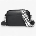 Amore | Crossbody Tas Dames - Zwarte Leren Schoudertas & Handtas met Verstelbare Schouderband, Meerdere Vakken & Ritssluiting Zwar