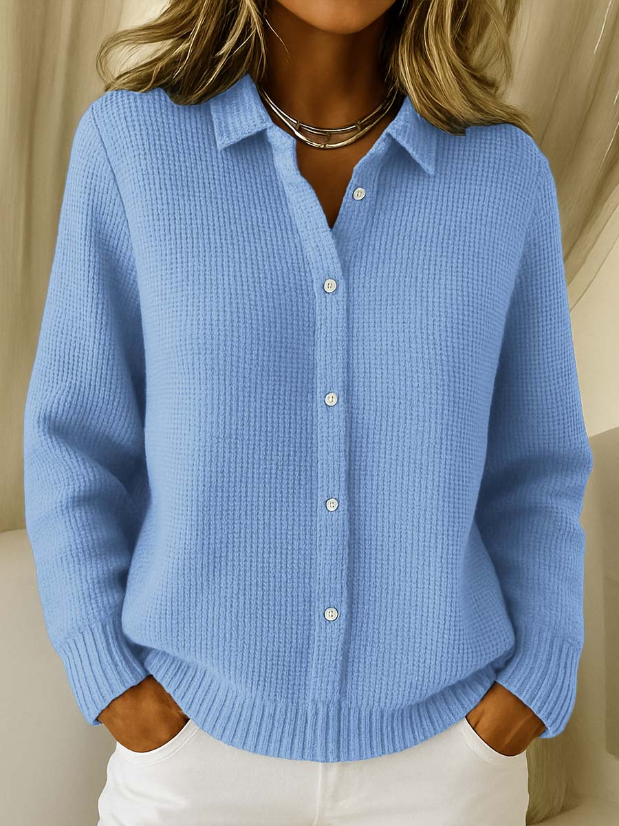 Umami | Dames Gebreide Trui met Volledige Knoopsluiting Voorzijde - Klassieke Doorknoop Cardigan en Knoopvest