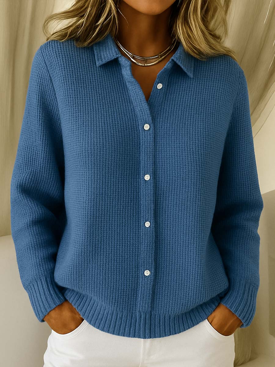 Umami | Dames Gebreide Trui met Volledige Knoopsluiting Voorzijde - Klassieke Doorknoop Cardigan en Knoopvest