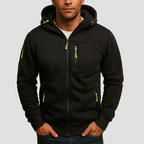 Hermosa | Heren Hoodie met Rits en Capuchon Comfortabele Pasvorm Zwart