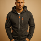Hermosa | Heren Hoodie met Rits en Capuchon Comfortabele Pasvorm Donkergrijs