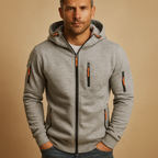 Hermosa | Heren Hoodie met Rits en Capuchon Comfortabele Pasvorm Lichtgrijs