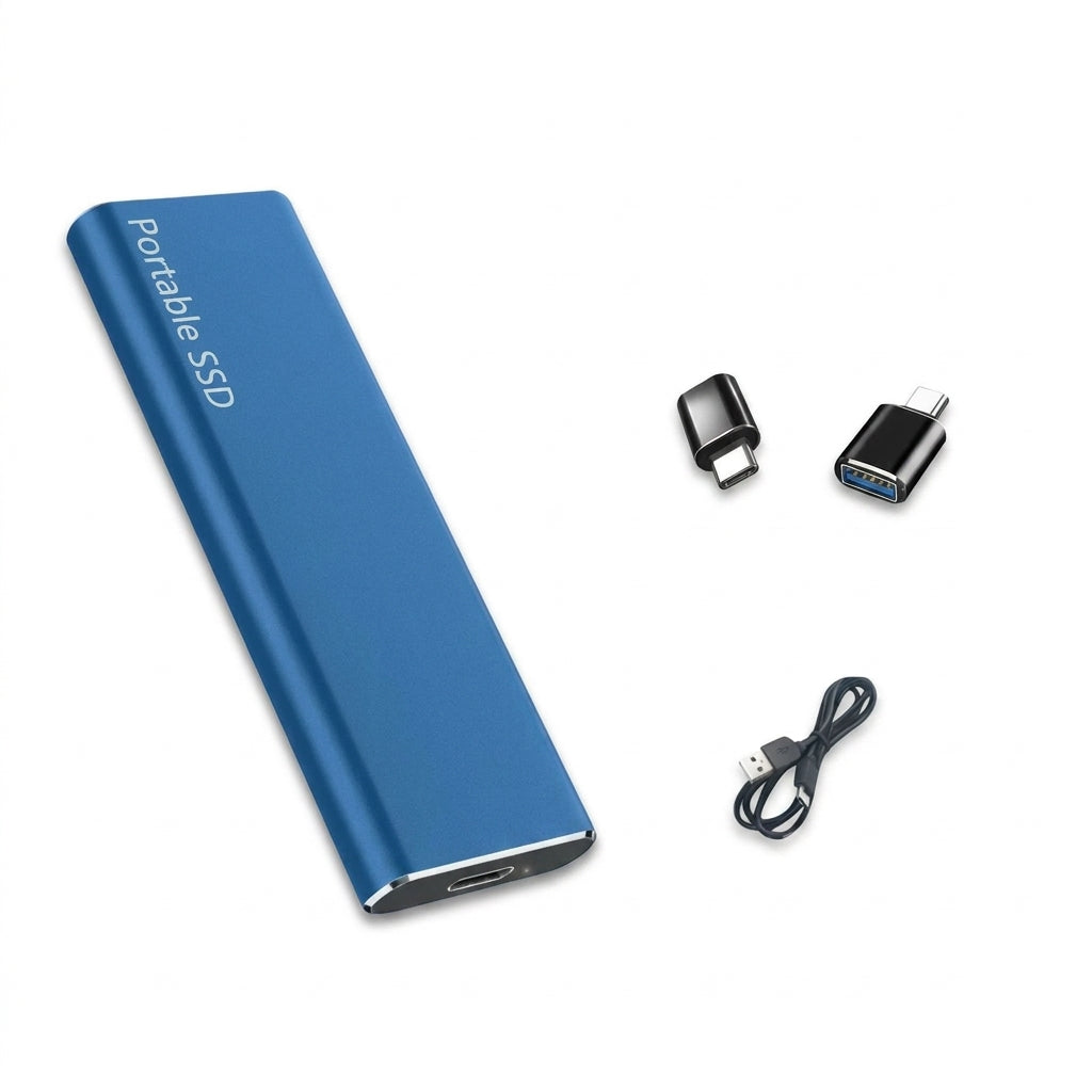 Externe SSD 4TB met USB-C – Supersnelle Draagbare Opslag Blauw