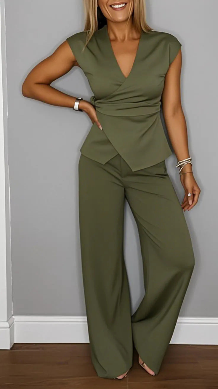 Solis | Elegante Tweedelige Set met Blazer en Broek Groen