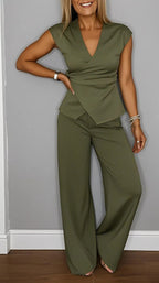 Solis | Elegante Tweedelige Set met Blazer en Broek Groen