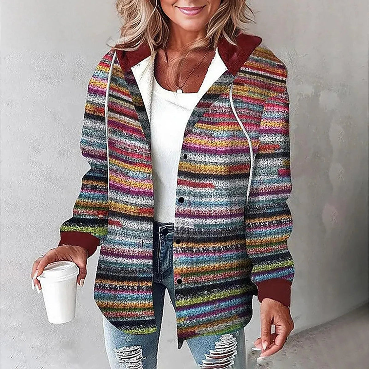 Parsha | Casual Dames Winterjack met Ruitpatroon en Capuchon - Gevoerd Geruit Shacket en Warme Houthakkersjas met Rits