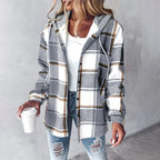 Parsha | Casual Dames Winterjack met Ruitpatroon en Capuchon - Gevoerd Geruit Shacket en Warme Houthakkersjas met Rits