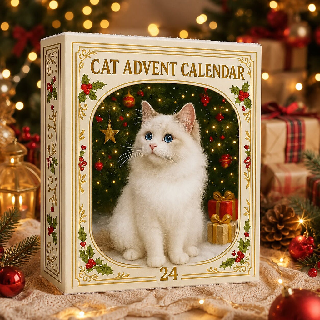 Adventskalender voor Kattenliefhebbers 2026 – 24 Kattenfiguurtjes in Kerstthema, Cadeau voor Kattenfans