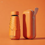 Compacte Zakparaplu met Waterdichte Hoes - Stormvaste Opvouwbare Paraplu met Hardcase Reis-Etui & Automatisch Open/Dicht Oranje