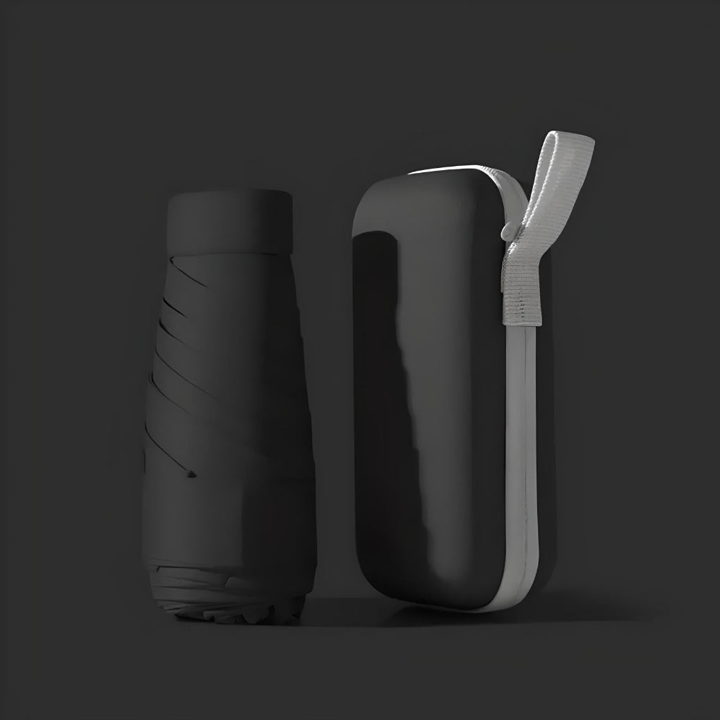 Compacte Zakparaplu met Waterdichte Hoes - Stormvaste Opvouwbare Paraplu met Hardcase Reis-Etui & Automatisch Open/Dicht Zwart