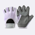Sport- en Fitnesshandschoenen – Halve Vinger Trainingshandschoenen voor Gym, Kettlebell & Fietsen, Unisex, S–L – GripMax Paars
