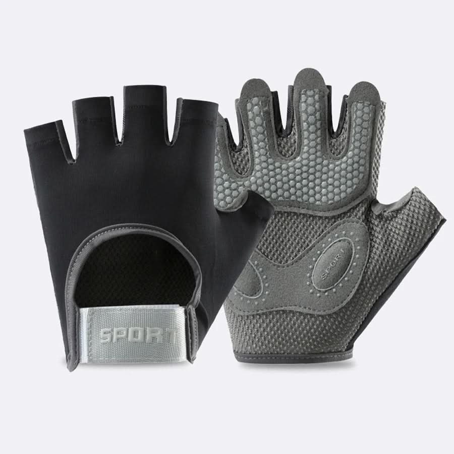 Sport- en Fitnesshandschoenen – Halve Vinger Trainingshandschoenen voor Gym, Kettlebell & Fietsen, Unisex, S–L – GripMax Zwart