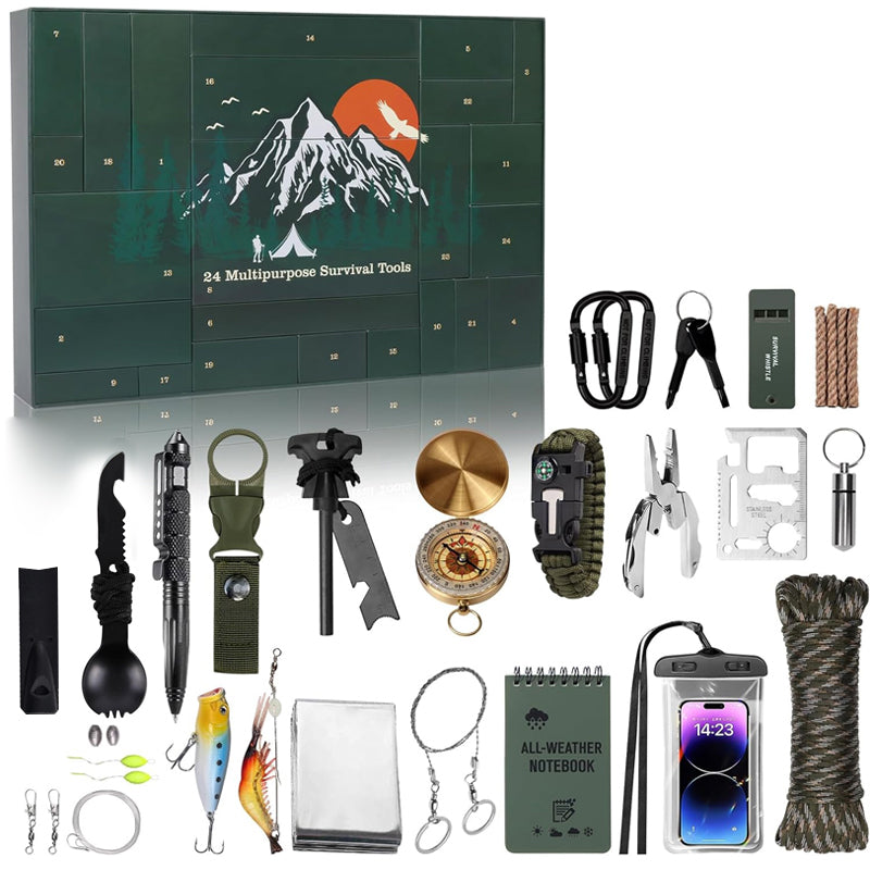 Outdoor Survival Adventskalender 24 Dagen – Adventskalender met Kampeer Gadgets & Gereedschap Sneeberg