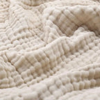 Zachte Mousseline Plaid Licht Katoenen Deken Rond Warm Pluche Woonkamer Slaapkamer Beige