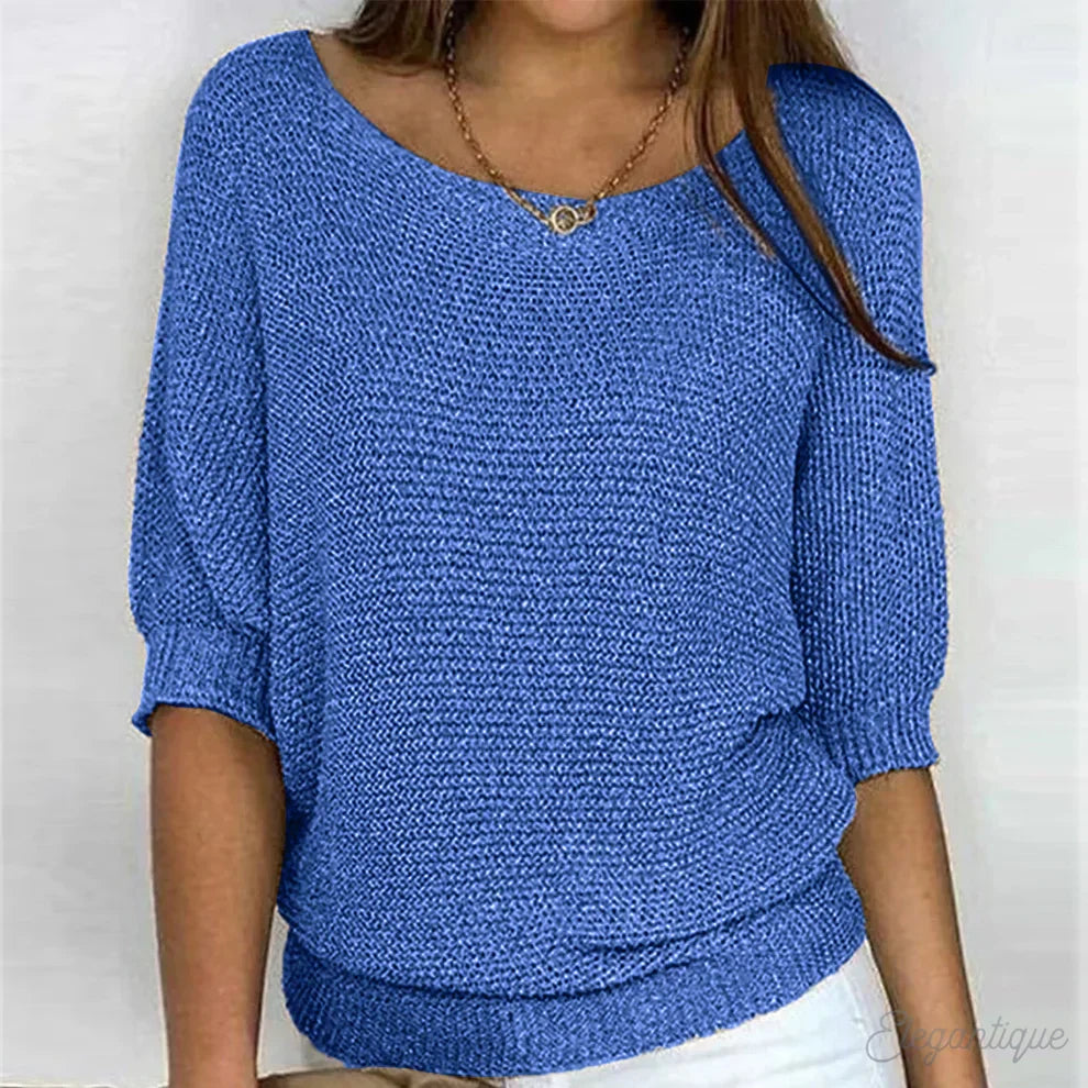 Mechi | Elegante Dames Gebreide Trui met Breipatroon - Zachte Warme Kabelbreisel Pullover en Winter Sweater